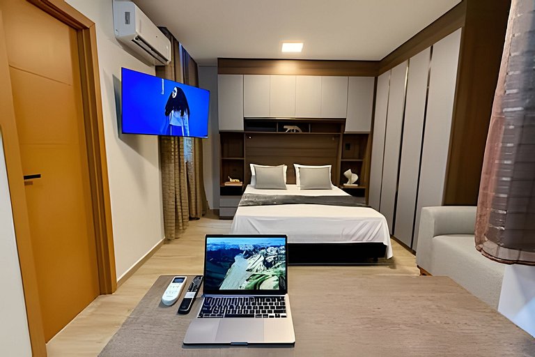 Studio 15 - Ultra Belém · Studio 15 com Cama Queen e Ar Cond