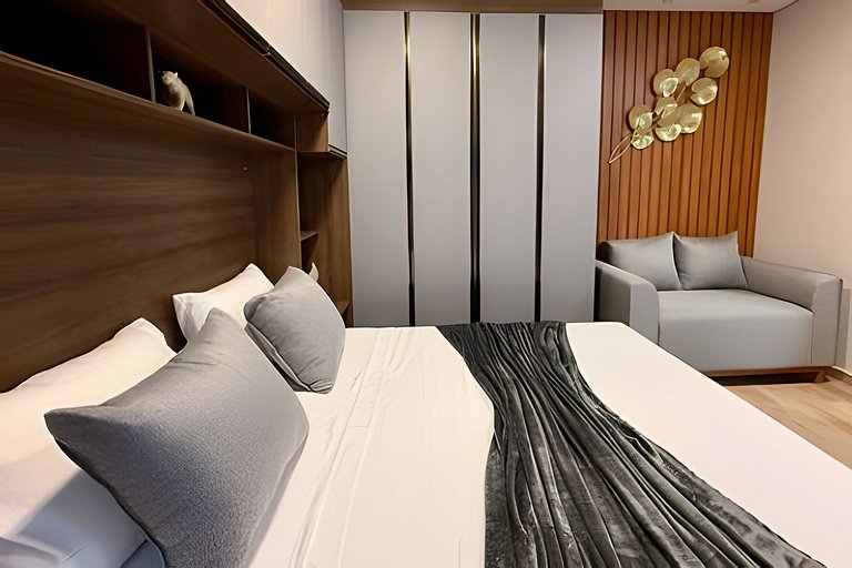 Flat 15 com Cama Queen e Ar Condicionado