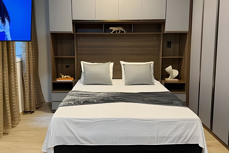 Flat 15 com Cama Queen e Ar Condicionado