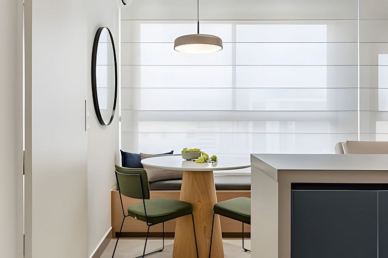 Quarto + Cozinha Completa e Piscina no 15º Andar