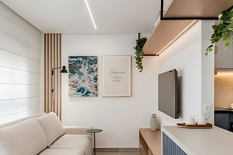 Quarto + Cozinha Completa e Piscina no 15º Andar