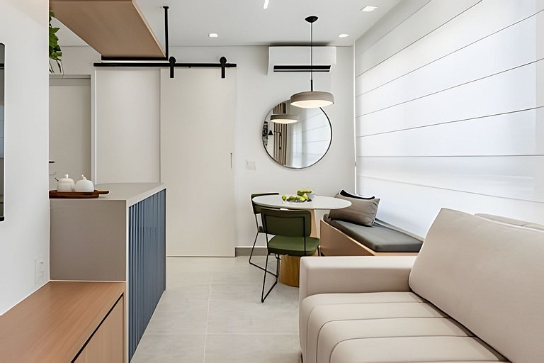 Quarto + Cozinha Completa e Piscina no 15º Andar