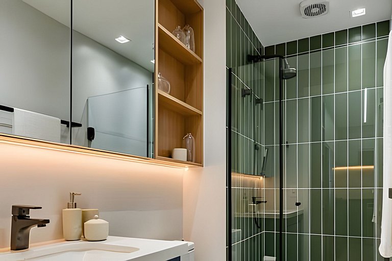 Quarto + Cozinha Completa e Piscina no 15º Andar