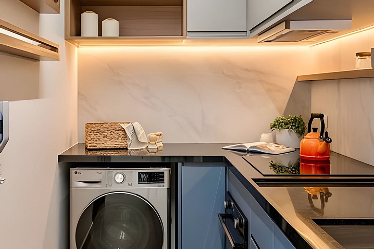 Quarto + Cozinha Completa e Piscina no 15º Andar