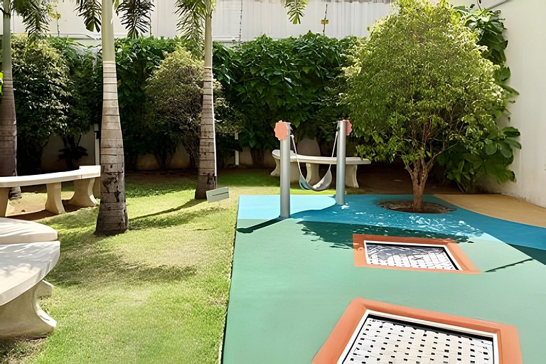 Quarto + Cozinha Completa e Piscina no 15º Andar
