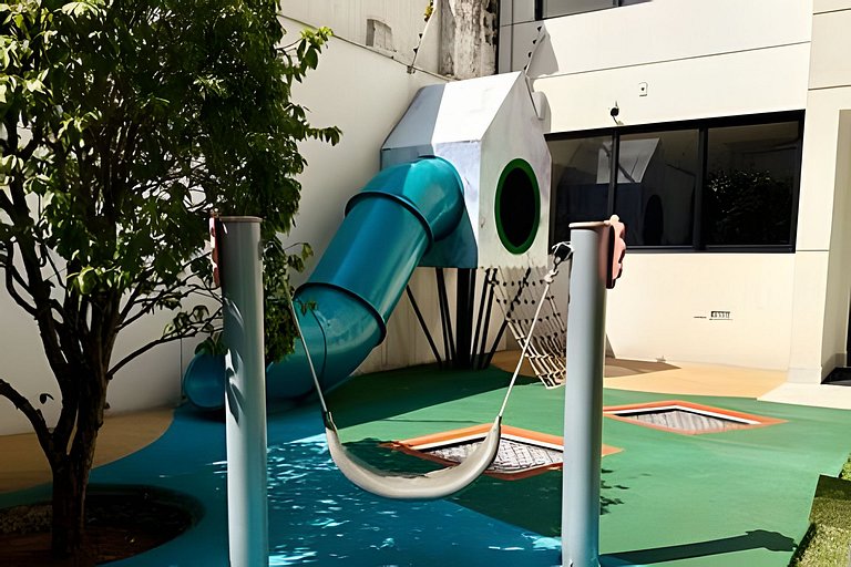 Quarto + Cozinha Completa e Piscina no 15º Andar