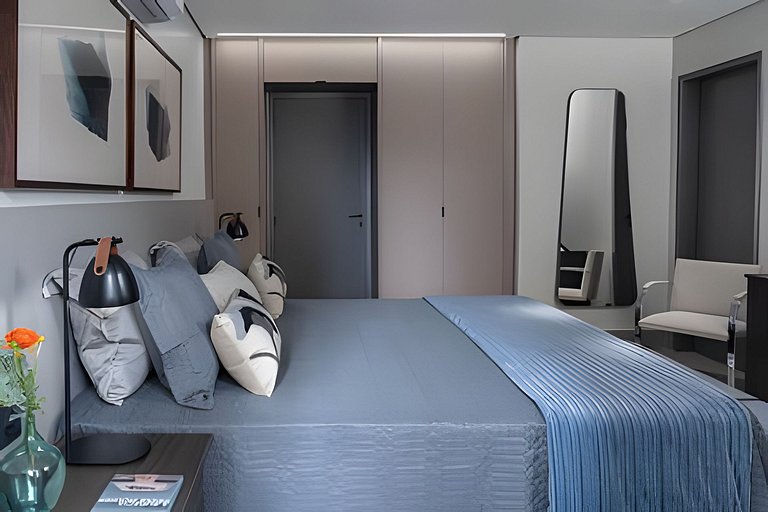 Detalhe do apartamento com home office no Jardim Paulista