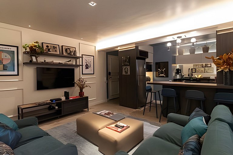 Refúgio elegante nos Jardins com garagem e Wi-Fi