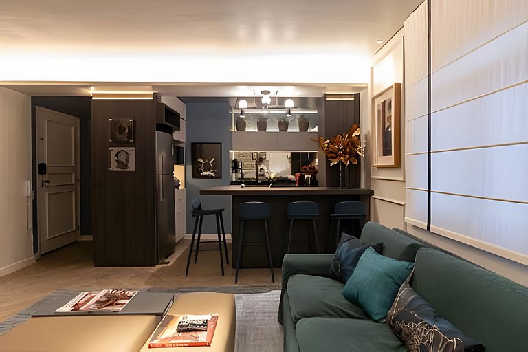 Refúgio elegante nos Jardins com garagem e Wi-Fi