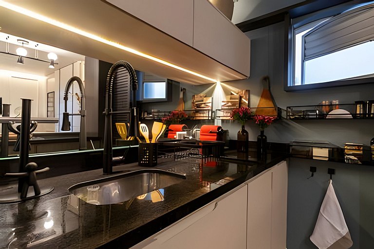 Refúgio elegante nos Jardins com garagem e Wi-Fi