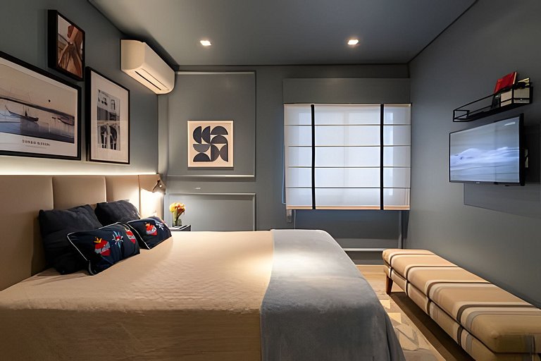 Refúgio elegante nos Jardins com garagem e Wi-Fi