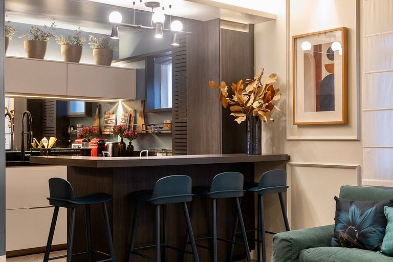 Refúgio elegante nos Jardins com garagem e Wi-Fi