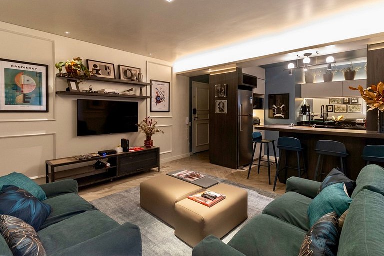 Refúgio elegante nos Jardins com garagem e Wi-Fi